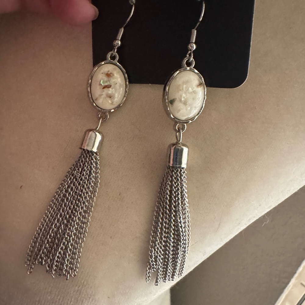 Elegant Silver Tassel Earrings